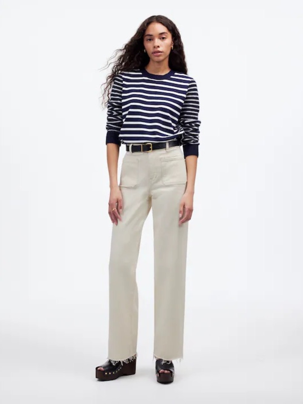 Madewell Emmett Wide Leg Full Length Jean Patch Pocket Edition Vintage Canvas 29